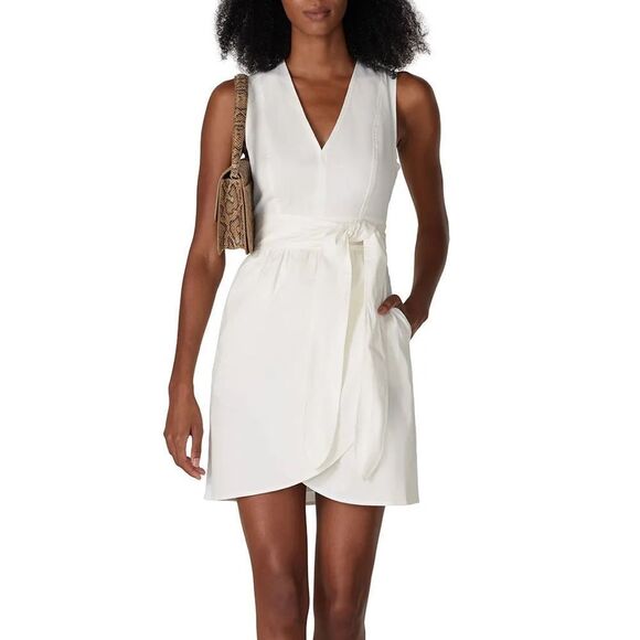 Marissa Webb x RTR White Tie Waist Dress women's size 10 with pockets - Picture 1 of 14